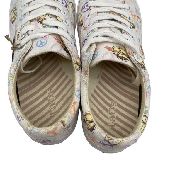 Taos Pink & Yellow Peace Sign Star Canvas Sneaker Women's Footwear 9 - Picture 9 of 11